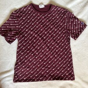 Champion Maroon Logo Short Sleeve Tee
